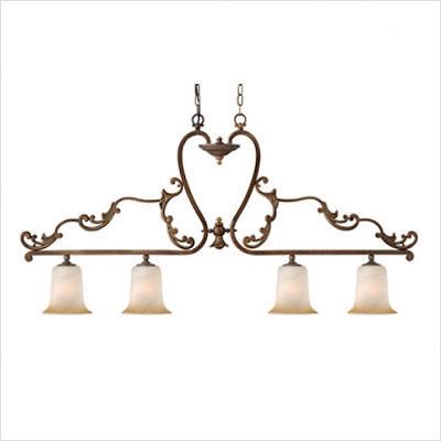 Elba 3 Light Iron & Glass Kitchen Island Chandelier