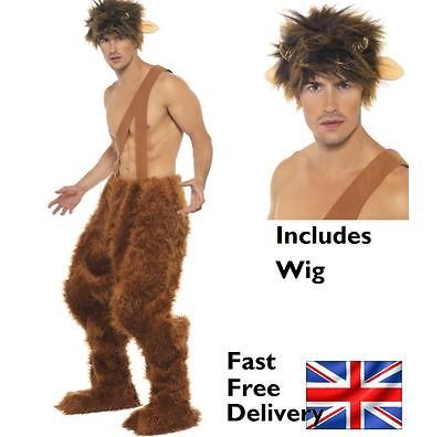 Pan Narnia Goat Man Male Fancy Dress Costume with Wig Greek Myth