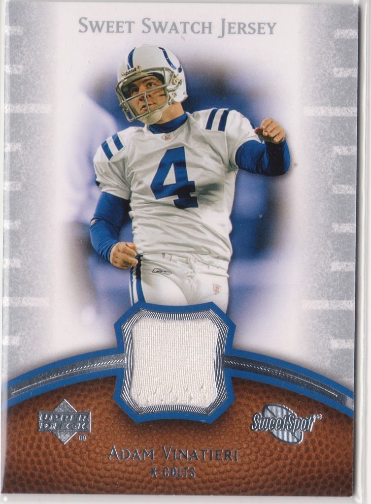 ADAM VINATIERI 2007 SWEET SPOT SWATCH JERSEY CARD #SSAV INDIANAPOLIS