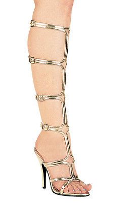 Gold Goddess Gladiator Cleopatra Costume Crossdresser Shoes Sandals 13