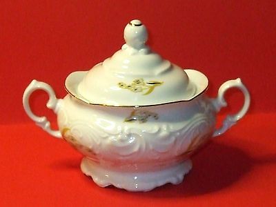 Vintage Wawel China Covered Suger Bowl Laura Pattern Made in Poland