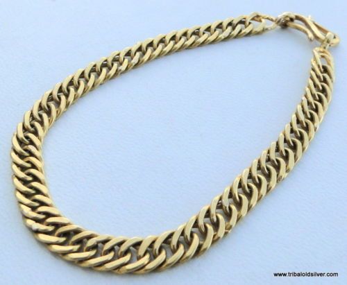 VINTAGE ANTIQUE SOLID 22 CARAT GOLD HANDMADE LINK CHAIN BRACELET