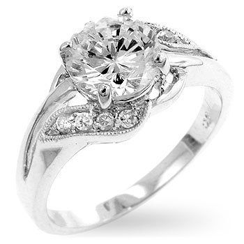 14k White Gold Filled Wedding Engagement Ring 6.8 (ct) Prong Setting