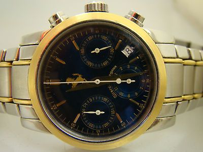 MANS STEEL&18K GIRARD PERRE GAUX FERRARI CHRONO WATCHn REF. 8020