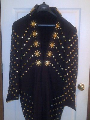 Professional Elvis Presley Black Butterfly Jumpsuit, Belt & Cape