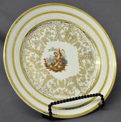 Royal China Pastoral Scene 22 KT Gold Bread Plate Man