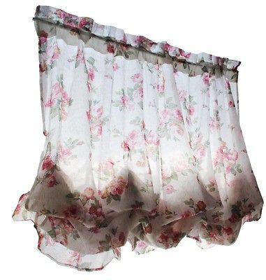 Romantic country rose balloon scallop ruffle curtain