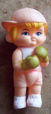 VINTAGE CUPIE KEWPIE VINYL 5 5/8 BOY BOXER BOXING GLOVES CHAMPION