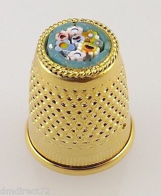 Fabulous Floral Micro Mosaic Thimble