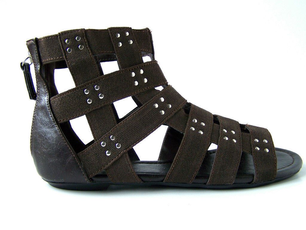 New HIPPIE Jesus STRAPS Studs Lounge BROWN SANDALS