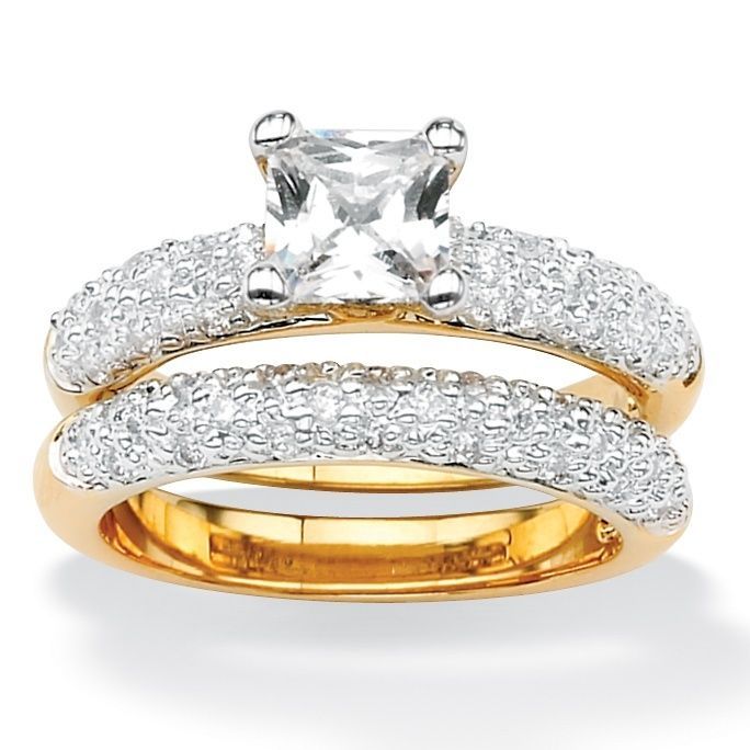 Ultimate CZ Cubic Zirconia Wedding Ring Set