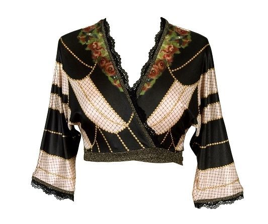 Michal Negrin Lurex Lycra Bolero Hand Dyed Lace & Glitter   All Sizes