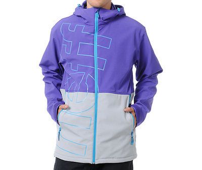 MENS NEFF DAILY TECH SOFTSHELL SNOWBOARD FULL ZIP JACKET purple $110