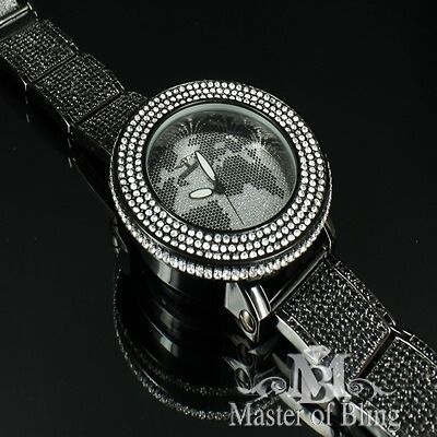 MENS ICED OUT 7 CT LAB DIAMONDS CUSTOM DESIGNER BIG FACE TECHNO RODEO