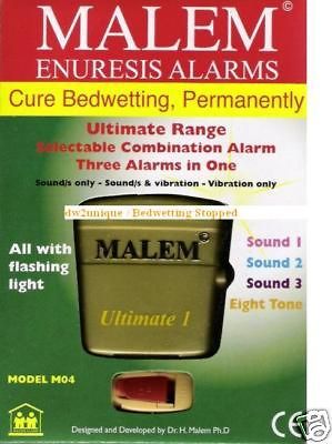 Bedwetting Alarm Bed wetting Alarms Gold #M044 8 Tones Vibration