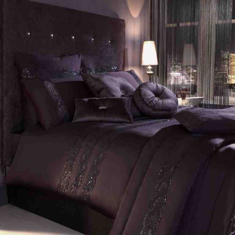 KYLIE AT HOME SEQUINS WAVE PLUM BED LINEN 2011