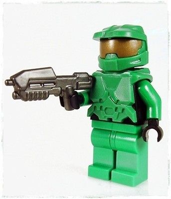 GREEN HALO CUSTOM SPARTAN MASTER CHIEF & ASSAULT RIFLE MINIFIGURE w