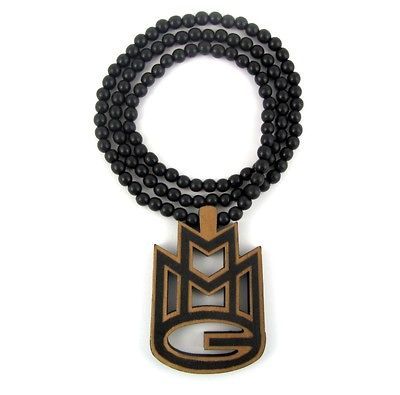 Wooden MMG Mybach Music Rick Ross Pendant Piece Chain Necklace Good