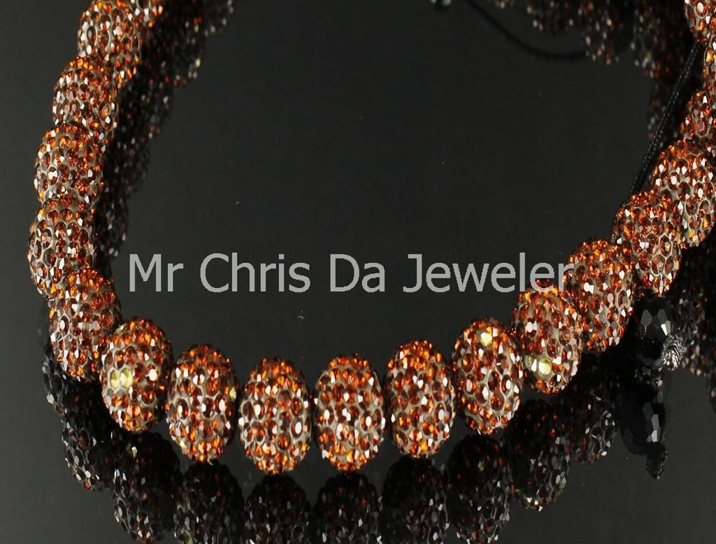 MENS ORANGE BROWN BEAD BALL FASHION NECKLACE CHAIN CELEBRITY JEWELRY