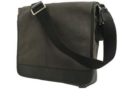 Coach Mens Lexington Suede Map Bag 70702   NWT Charcoal $428 Retail