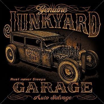 JUNKYARD GARAGE AUTO SALVAGE RAT ROD OUTLAW SPEED SHOP LONG SLEEVE T