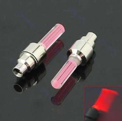 2x Red LED Car Wheel Tyre Valve Rim Cap Flash Light