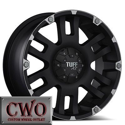 20 Black Tuff T 04 Wheels Rims 8x165.1 8 Lug Dodge Chevy GMC 2500 HD