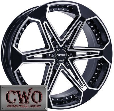 20 Black Forte Jones 6 Wheels Rims 6X135 6 Lug Ford F 150 Expedition