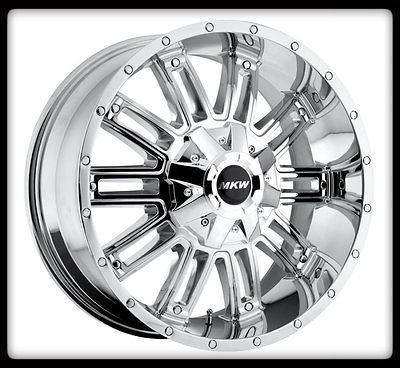 M80 CHROME RIMS & MICKEY THOMPSON 35X13.50X20 LT BAJA ATZ TIRES WHEELS