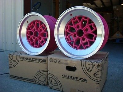 ROTA ALEICA 15X9 10 RIMS 4X100 PINK SAKURA CIVIC GOLF JETTA MIATA XB