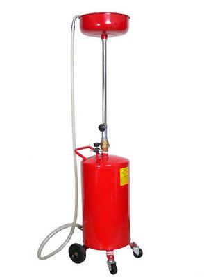 Waste Oil Drain 20 Gallon Capacity Tank Air Operated w Wheels Hose NEW