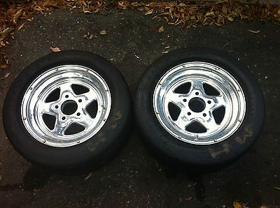 24 15 Racemaster Slick Tires + Weld Racing ProStar 15x8 Rims