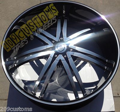 24 INCH WHEELS RIMS BLACK BW14 6X139.7 ESCALADE 2001 2002 2003 2004