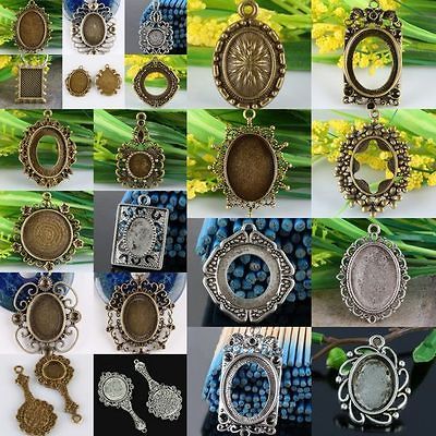 Wholesale Tibetan Silver Bronze Macrame Photo Picture Frame Pendant