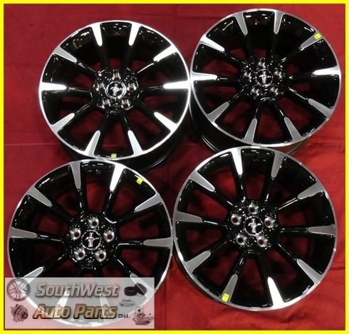 11 12 Ford Mustang 19 Machined Black Wheels Factory Take Off Rims Set