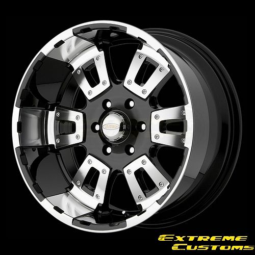 17 x10 DIAMO DI17 17 Karat Black Machined 5 6 8 Lugs Wheels Rims Free