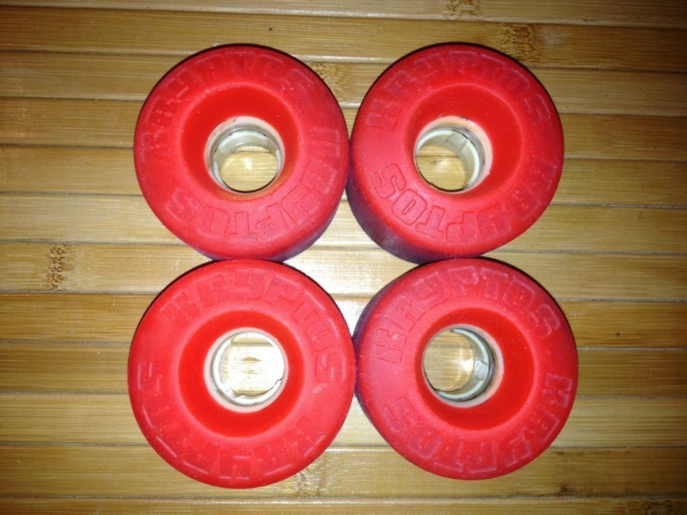 Vtg Kryptos Skateboard Wheels 64 x 43mm Late 70s Vtg