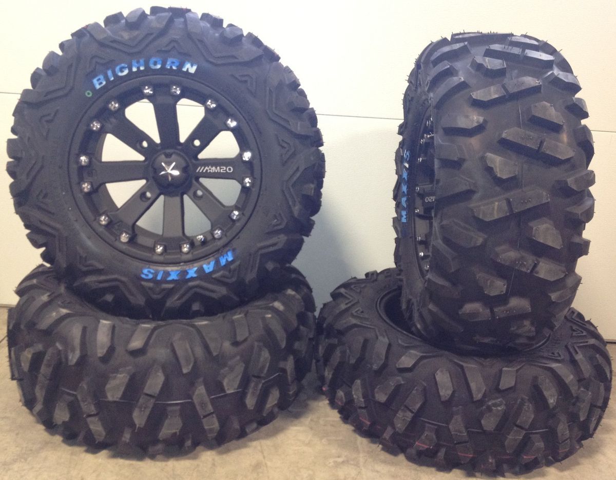 MSA Black Kore 14 ATV Wheels 26 Bighorn Tires Polaris Sportsman RZR