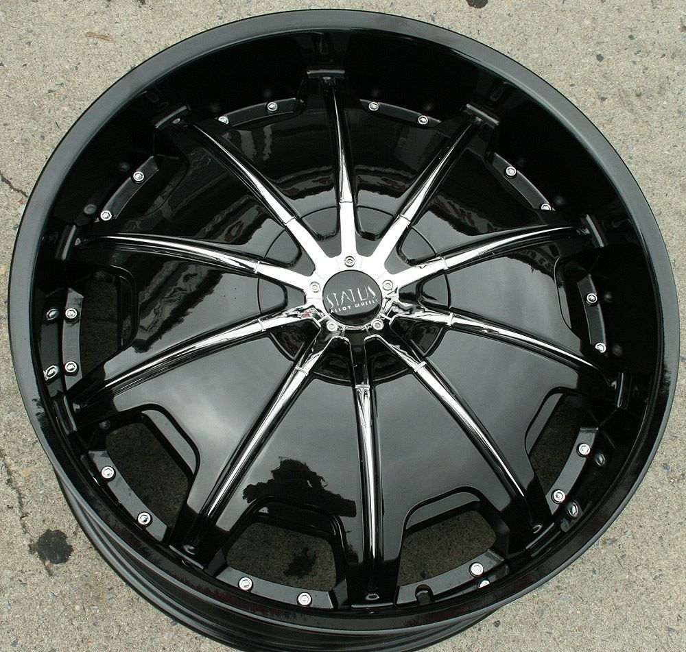 STATUS OPUS 22 BLACK RIMS WHEELS CROWN VICTORIA TOWNCAR / 22 X 9.0 5H