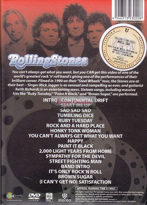 Rolling Stones Steel Wheels Tour DVD Brand New