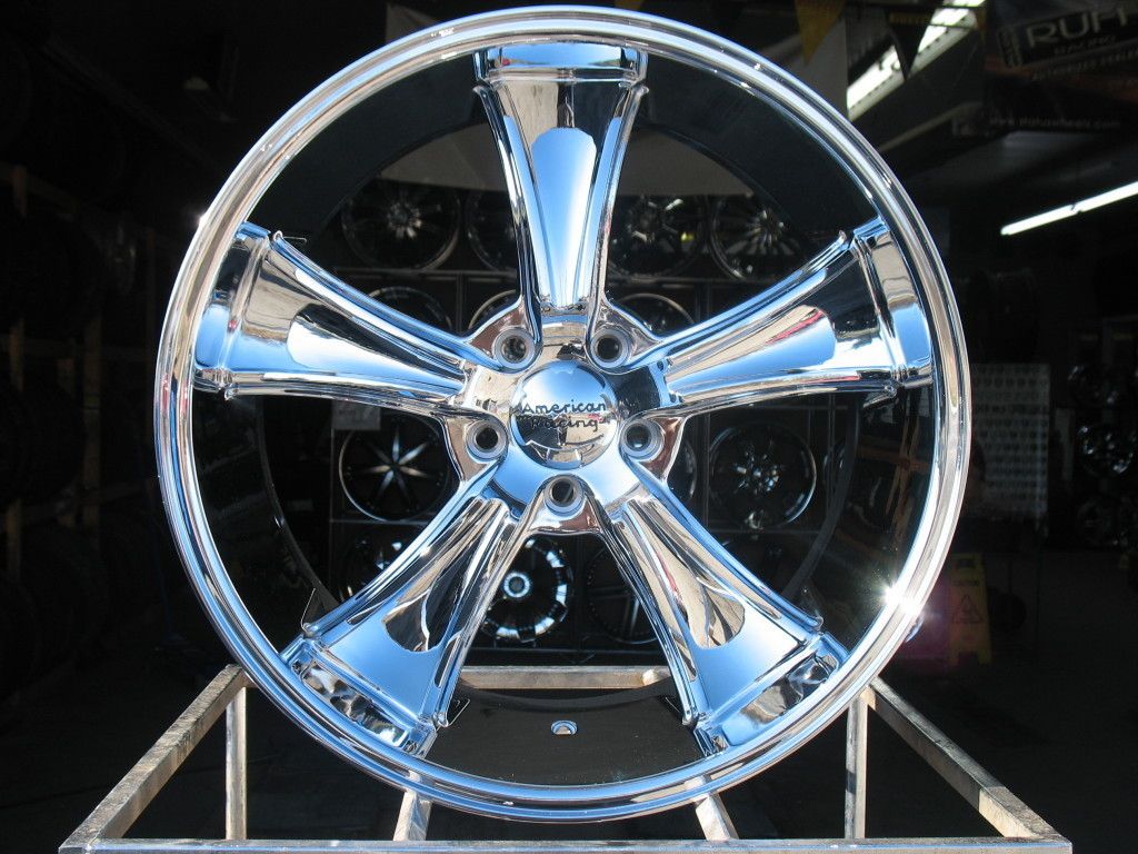 20X10 CHROME AMERICAN RACING VN805 BLVD WHEELS 2005 2012 MUSTANG GT500