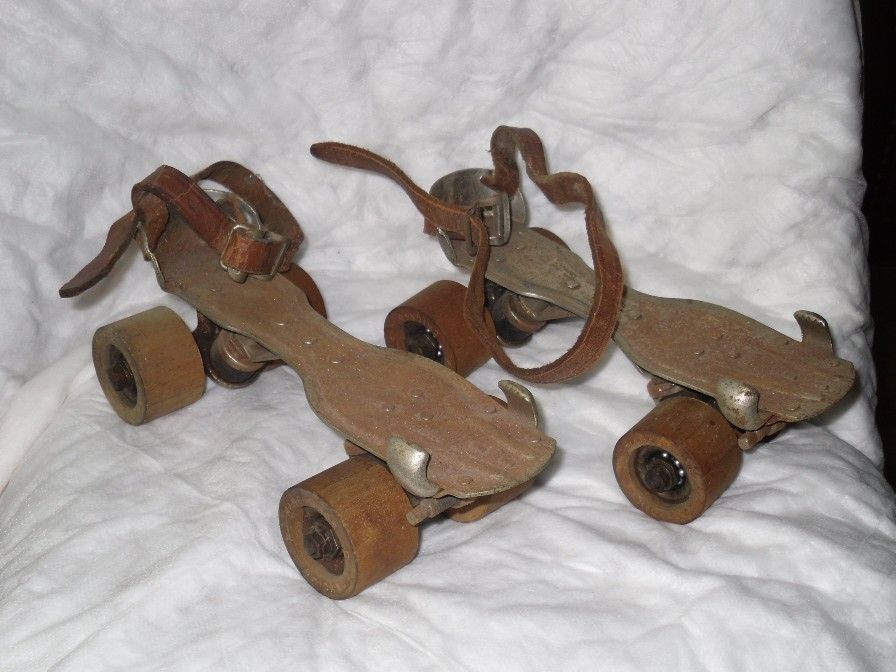 Ware Bros No 87 Chicago Skating Steel Wood Wheels Roller Skates