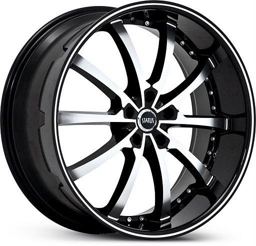 22 inch Status Knight 10 Black Wheels Rims 5x120 20