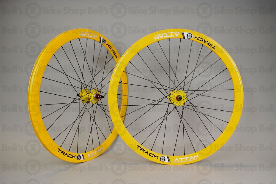 Origin8 Track Attak Wheels Yellow Fixed Gear Deep V