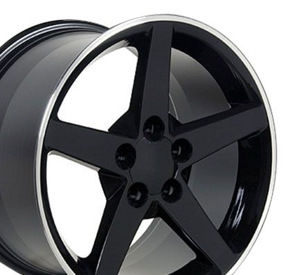 18x10 5 Black C6 Wheels Set of 2 Rear Rims Fit Camaro SS Firebird