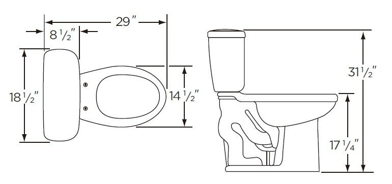 Gerber Maxwell 21 418 White China Toilet Elongated Bowl 1 6 GPF Tank