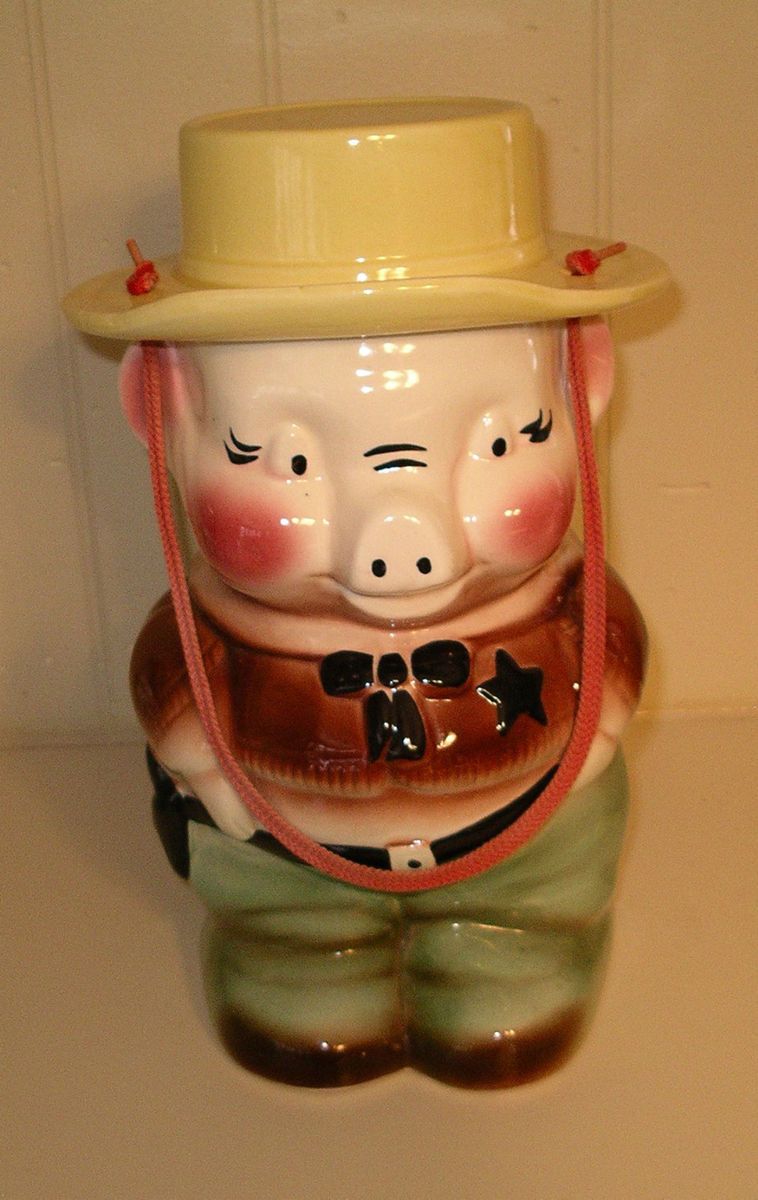 Vintage Sheriff Piggy Cookie Jar RRP Roseville Ohio