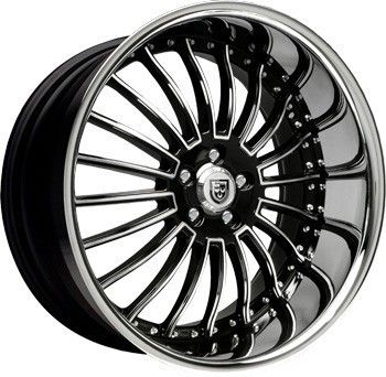 18 inch 18x9 Lexani LSS 11 Black SS Lip Wheel Rim 5x4 5 350Z 370Z G35